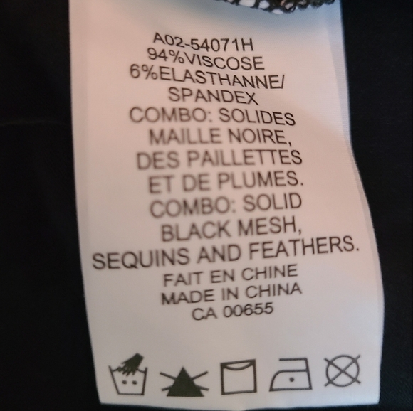 New Noir Black Sequin and Feather Tank Top 3X - Picture 4 of 5